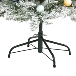 6.5' Flocked British Columbia Mountain Fir Artificial Christmas Tree With 75 Multi Color Globe Bulbs And 679 Bendable Branches -Cheap Artificial Trees Store artificial 65 flocked british columbia mountain fir artificial christmas tree in decorative planter with 75 m nearly natural 191255