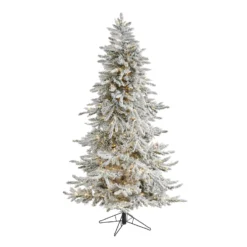 6.5' Flocked Grand Northern Rocky Fir Artificial Christmas Tree