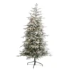 6.5’ Flocked Manchester Spruce Artificial Christmas Tree With 300 Lights And 781 Bendable Branches