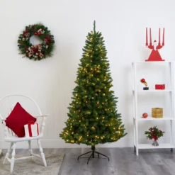 6.5’ Green Valley Fir Artificial Christmas Tree With 350 Clear LED Lights 1125 Bendable Branches -Cheap Artificial Trees Store artificial 65 green valley fir artificial christmas tree with 350 clear led lights 1125 bendable branches nearly natural 800235