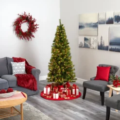 6.5’ Green Valley Pine Artificial Christmas Tree With 300 Warm White LED Lights And 579 Bendable Branches -Cheap Artificial Trees Store artificial 65 green valley pine artificial christmas tree with 300 warm white led lights and 579 bendable branches nearly natural 356482