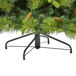 6.5’ North Carolina Mixed Pine Artificial Christmas Tree With 350 Warm White LED Lights, 1367 Bendable Branches And Pinecones -Cheap Artificial Trees Store artificial 65 north carolina mixed pine artificial christmas tree with 350 warm white led lights 1367 bendab nearly natural 672457