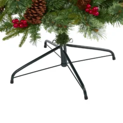 6.5’ Norway Mixed Pine Artificial Christmas Tree With 350 Clear LED Lights, Pine Cones And Berries -Cheap Artificial Trees Store artificial 65 norway mixed pine artificial christmas tree with 350 clear led lights pine cones and berries nearly natural 158549