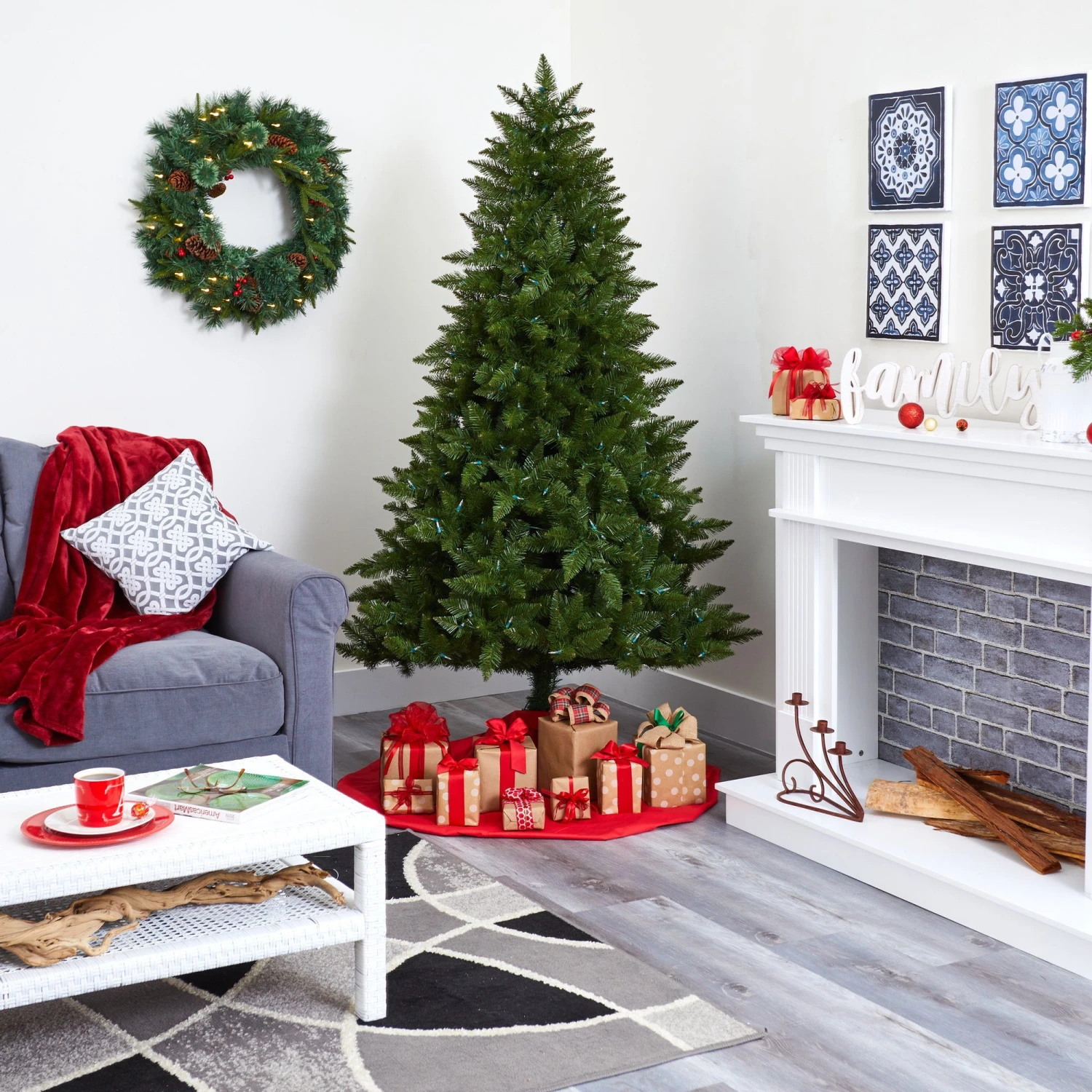 6.5' Vermont Spruce Artificial Christmas Tree With 450 Warm White (Multifunction) LED Lights With Instant Connect Technology And 984 Bendable Branches 10 6.5' Vermont Spruce Artificial Christmas Tree With 450 Warm White (Multifunction) LED Lights With Instant Connect Technology And 984 Bendable Branches - Image 10