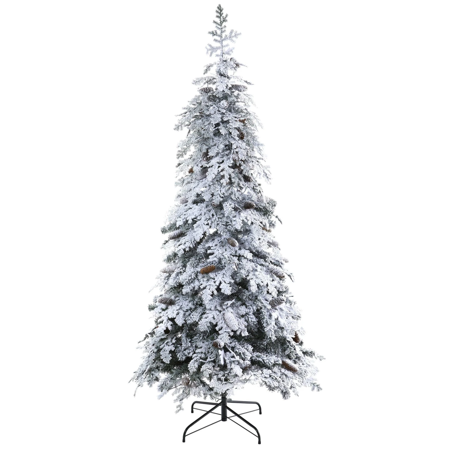 7’ Flocked Montana Down Swept Spruce Artificial Christmas Tree With Pinecones And 400 LED Lights 4 7’ Flocked Montana Down Swept Spruce Artificial Christmas Tree With Pinecones And 400 LED Lights - Image 4