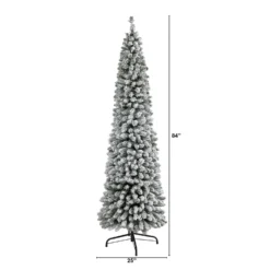 7’ Flocked Pencil Artificial Christmas Tree With 574 Bendable Branches -Cheap Artificial Trees Store artificial 7 flocked pencil artificial christmas tree with 574 bendable branches nearly natural 248250