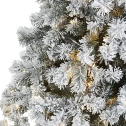 7' Flocked West Virginia Fir Artificial Christmas Tree With 350 Clear LED Lights -Cheap Artificial Trees Store artificial 7 flocked west virginia fir artificial christmas tree with 350 clear led lights nearly natural 338269