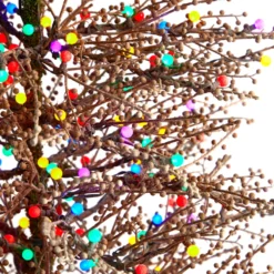 7' Frosted Berry Twig Christmas Tree With 450 Multicolored Gum Ball LED Lights And 1192 Bendable Branches -Cheap Artificial Trees Store artificial 7 frosted berry twig tree with 450 multicolored gum ball led lights and 1192 bendable branches nearly natural 323569