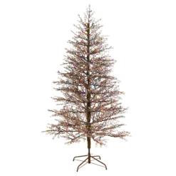 7' Frosted Berry Twig Christmas Tree With 450 Multicolored Gum Ball LED Lights And 1192 Bendable Branches -Cheap Artificial Trees Store artificial 7 frosted berry twig tree with 450 multicolored gum ball led lights and 1192 bendable branches nearly natural 659013