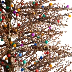 7' Frosted Berry Twig Christmas Tree With 450 Multicolored Gum Ball LED Lights And 1192 Bendable Branches -Cheap Artificial Trees Store artificial 7 frosted berry twig tree with 450 multicolored gum ball led lights and 1192 bendable branches nearly natural 729302