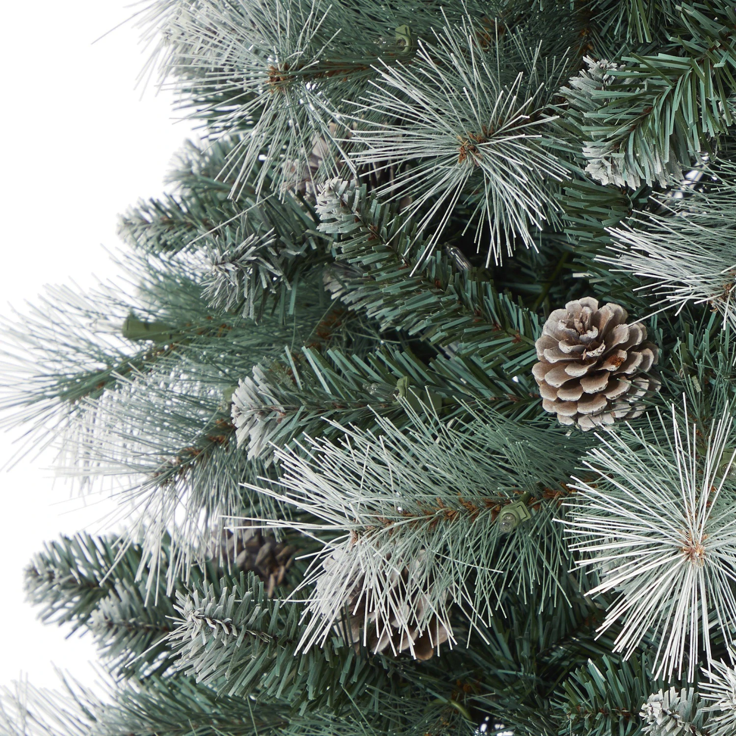Frosted Tip British Columbia Mountain Pine Artificial Christmas Tree With 400 Clear Lights, Pine Cones And 882 Bendable Branches 5 Frosted Tip British Columbia Mountain Pine Artificial Christmas Tree With 400 Clear Lights, Pine Cones And 882 Bendable Branches - Image 5