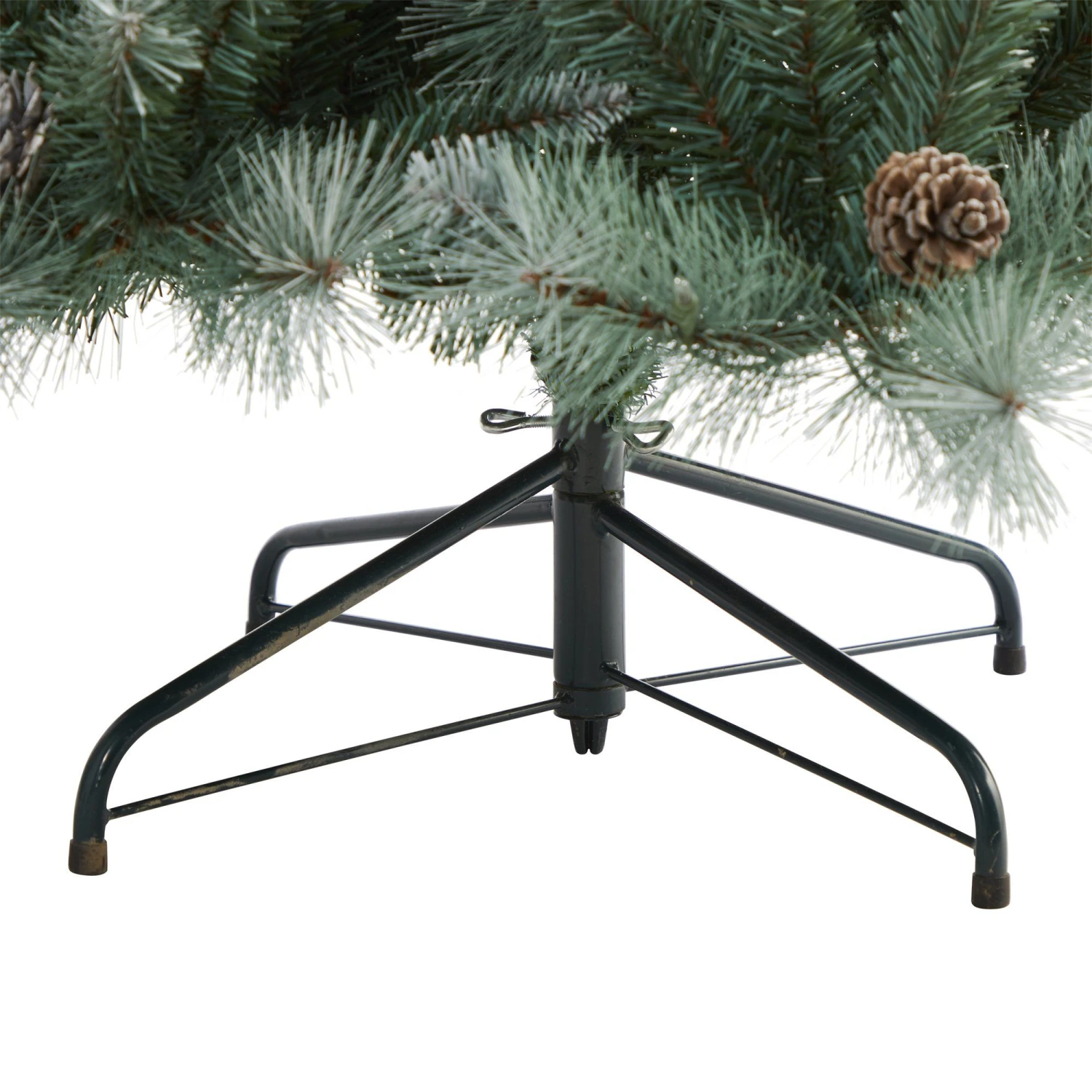 Frosted Tip British Columbia Mountain Pine Artificial Christmas Tree With 400 Clear Lights, Pine Cones And 882 Bendable Branches 6 Frosted Tip British Columbia Mountain Pine Artificial Christmas Tree With 400 Clear Lights, Pine Cones And 882 Bendable Branches - Image 6