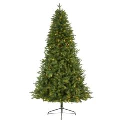 7' New Hampshire Fir Artificial Christmas Tree With 450 Clear LED Lights