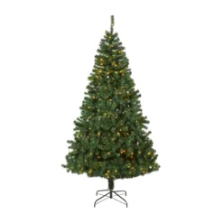 7' Northern Tip Pine Artificial Christmas Tree With 350 Clear LED Lights
