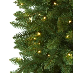 7’ Slim Green Mountain Pine Artificial Christmas Tree With 300 Clear LED Lights -Cheap Artificial Trees Store artificial 7 slim green mountain pine artificial christmas tree with 300 clear led lights nearly natural 626522