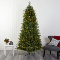 7’ Vancouver Fir “Natural Look” Artificial Christmas Tree With 500 Clear LED Lights And 2542 Bendable Branches -Cheap Artificial Trees Store artificial 7 vancouver fir natural look artificial christmas tree with 500 clear led lights and 2542 bendable branches nearly natural 270673
