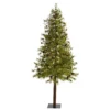 7' Wyoming Alpine Artificial Christmas Tree With 200 Clear (multifunction) LED Lights And Pine Cones On Natural Trunk