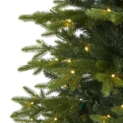 7.5’ Belgium Fir “Natural Look” Artificial Christmas Tree With 550 Clear LED Lights -Cheap Artificial Trees Store artificial 75 belgium fir natural look artificial christmas tree with 550 clear led lights nearly natural 756544