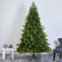 7.5’ Colorado Mountain Fir “Natural Look” Artificial Christmas Tree With 600 Clear LED Lights And 3048 Bendable Branches -Cheap Artificial Trees Store artificial 75 colorado mountain fir natural look artificial christmas tree with 600 clear led lights and 3048 bendable branches nearly natural 429207