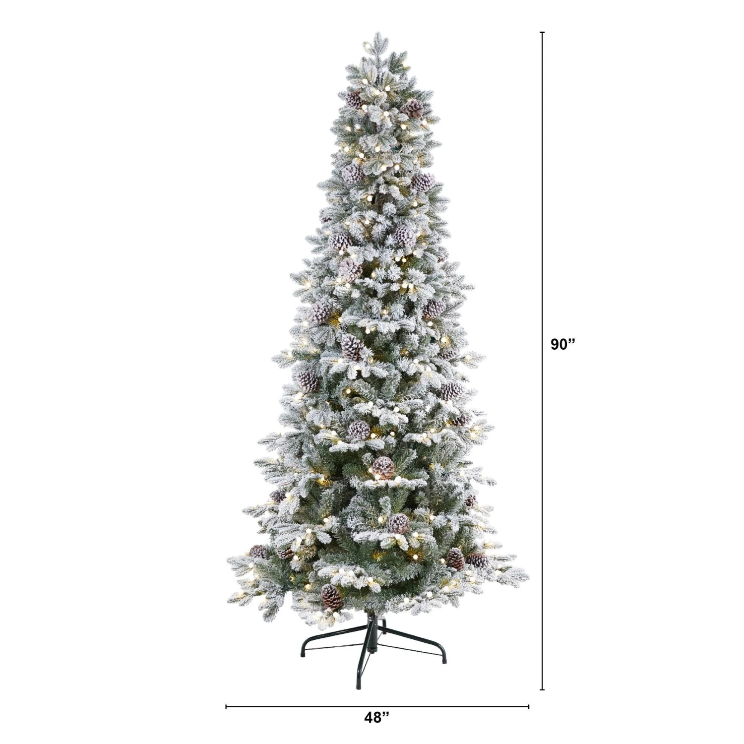 7.5' Flocked Alaskan Pre-Lit Artificial Christmas Tree 350 LED Lights And 2155 Bendable Branches 2 7.5' Flocked Alaskan Pre-Lit Artificial Christmas Tree 350 LED Lights And 2155 Bendable Branches - Image 2