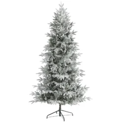 7.5’ Flocked Manchester Spruce Artificial Christmas Tree With 450 Lights And 949 Bendable Branches -Cheap Artificial Trees Store artificial 75 flocked manchester spruce artificial christmas tree with 450 lights and 949 bendable branches nearly natural 860070