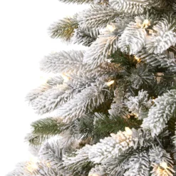 7.5’ Flocked South Carolina Spruce Artificial Christmas Tree With 600 Clear Lights And 1537 Bendable Branches -Cheap Artificial Trees Store artificial 75 flocked south carolina spruce artificial christmas tree with 600 clear lights and 1537 bendable nearly natural 852631