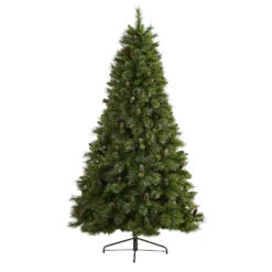 7.5’ Golden Tip Washington Pine Artificial Christmas Tree With 600 Clear Lights, Pine Cones And 1568 Bendable Branches -Cheap Artificial Trees Store artificial 75 golden tip washington pine artificial christmas tree with 600 clear lights pine cones and 1568 nearly natural 741299