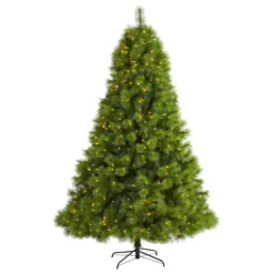 7.5’ Green Scotch Pine Artificial Christmas Tree With 550 Clear LED Lights