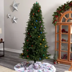 7.5’ Montana Mountain Fir Artificial Christmas Tree -Cheap Artificial Trees Store artificial 75 montana mountain fir tree with 650 multi color led lights and instant connect technology nearly natural 584291