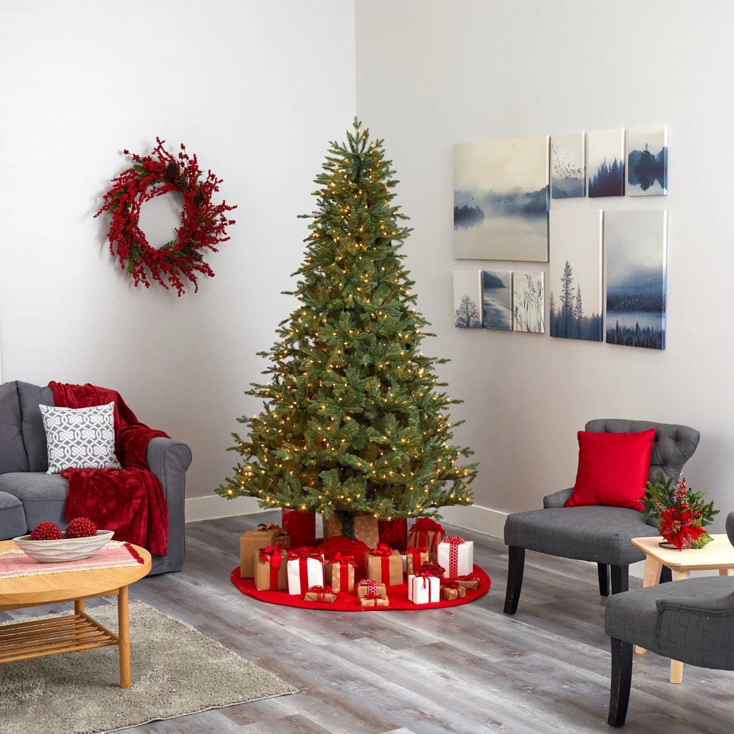 7.5' New Hampshire Spruce Artificial Christmas Tree With 650 Warm White Lights And 1462 Bendable Branches 6 7.5' New Hampshire Spruce Artificial Christmas Tree With 650 Warm White Lights And 1462 Bendable Branches - Image 6