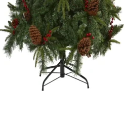 7.5’ Norway Mixed Pine Artificial Christmas Tree With 450 Clear LED Lights, Pine Cones And Berries -Cheap Artificial Trees Store artificial 75 norway mixed pine artificial christmas tree with 450 clear led lights pine cones and berries nearly natural 617746