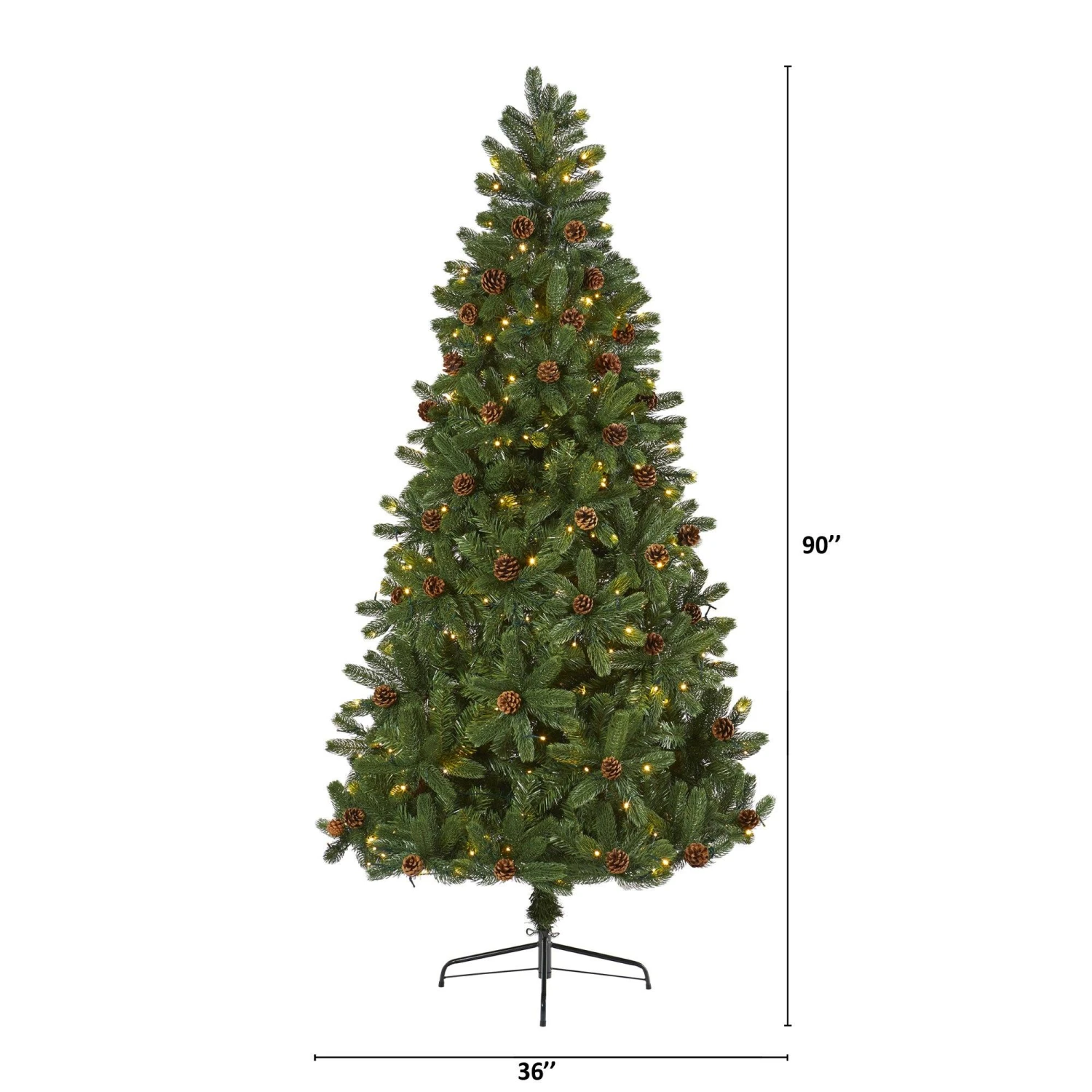 7.5' Rocky Mountain Spruce Artificial Christmas Tree With Pinecones And 400 Clear LED Lights 2 7.5' Rocky Mountain Spruce Artificial Christmas Tree With Pinecones And 400 Clear LED Lights - Image 2