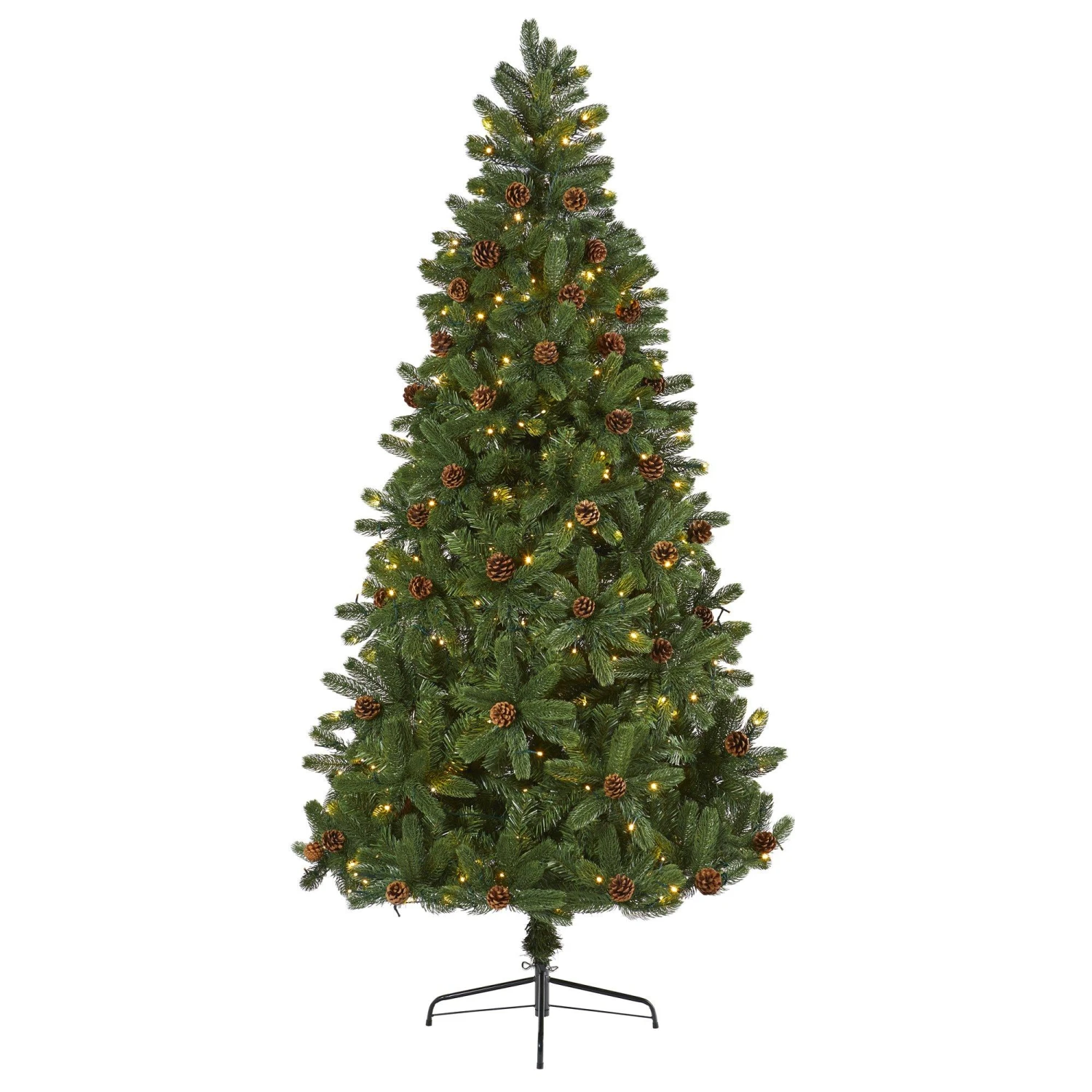 7.5' Rocky Mountain Spruce Artificial Christmas Tree With Pinecones And 400 Clear LED Lights 1 7.5' Rocky Mountain Spruce Artificial Christmas Tree With Pinecones And 400 Clear LED Lights