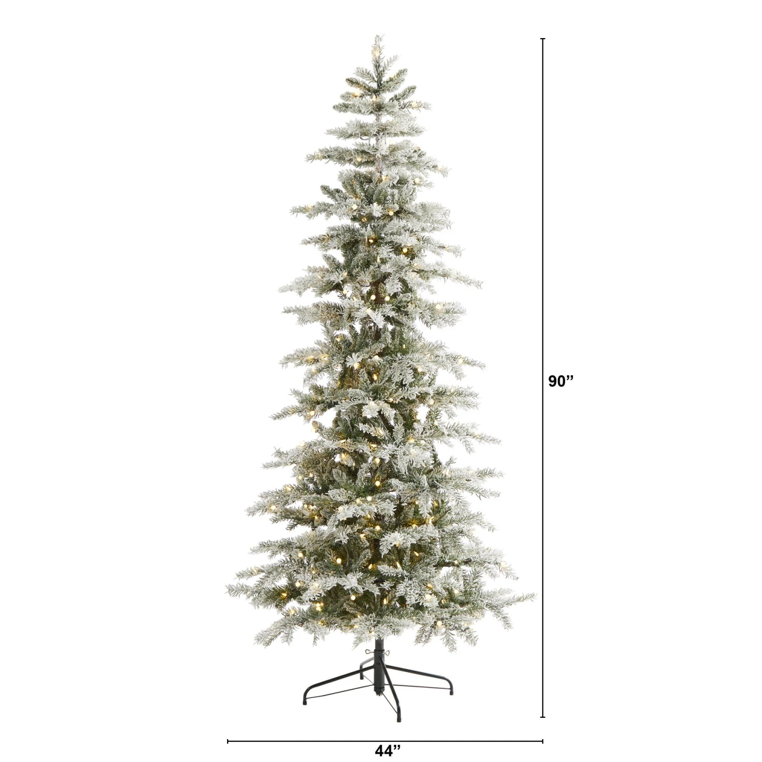 7.5’ Slim Flocked Nova Scotia Spruce Artificial Christmas Tree With 450 Warm White LED Lights And 909 Bendable Branches 2 7.5’ Slim Flocked Nova Scotia Spruce Artificial Christmas Tree With 450 Warm White LED Lights And 909 Bendable Branches - Image 2