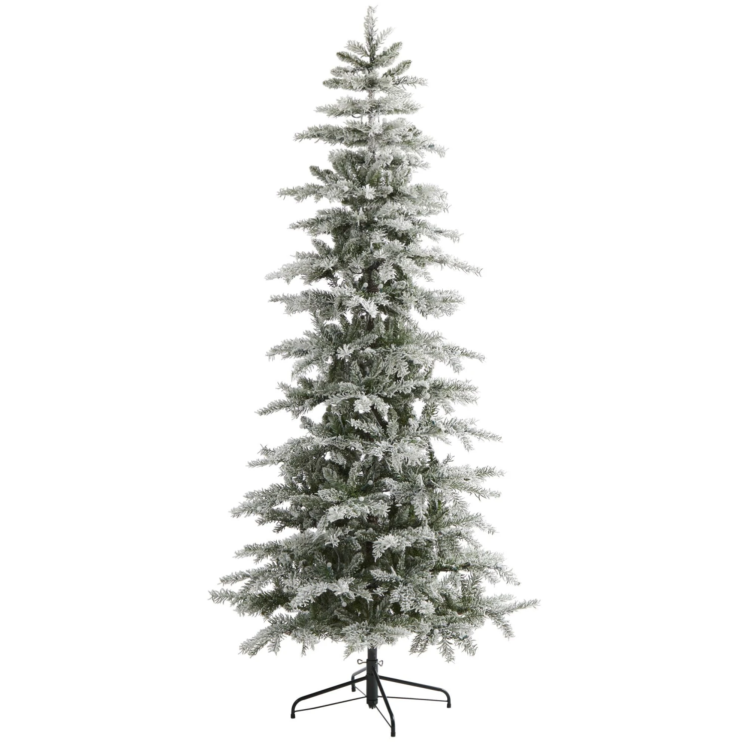 7.5’ Slim Flocked Nova Scotia Spruce Artificial Christmas Tree With 450 Warm White LED Lights And 909 Bendable Branches 3 7.5’ Slim Flocked Nova Scotia Spruce Artificial Christmas Tree With 450 Warm White LED Lights And 909 Bendable Branches - Image 3