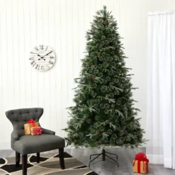 7.5’ Snowed Tipped Clermont Mixed Pine Artificial Christmas Tree With 600 Clear LED Lights, Pine Cones And 1784 Bendable Branches -Cheap Artificial Trees Store artificial 75 snowed tipped clermont mixed pine artificial christmas tree with 600 clear led lights pine cones and 1784 bendable branches nearly natural 666803