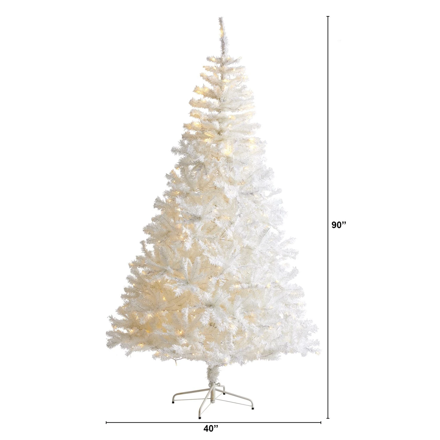 7.5' White Artificial Christmas Tree With 1380 Bendable Branches And 400 Clear LED Lights 2 7.5' White Artificial Christmas Tree With 1380 Bendable Branches And 400 Clear LED Lights - Image 2