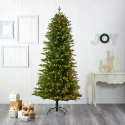 8’ Belgium Fir “Natural Look” Artificial Christmas Tree With 650 Clear LED Lights -Cheap Artificial Trees Store artificial 8 belgium fir natural look artificial christmas tree with 650 clear led lights nearly natural 409824
