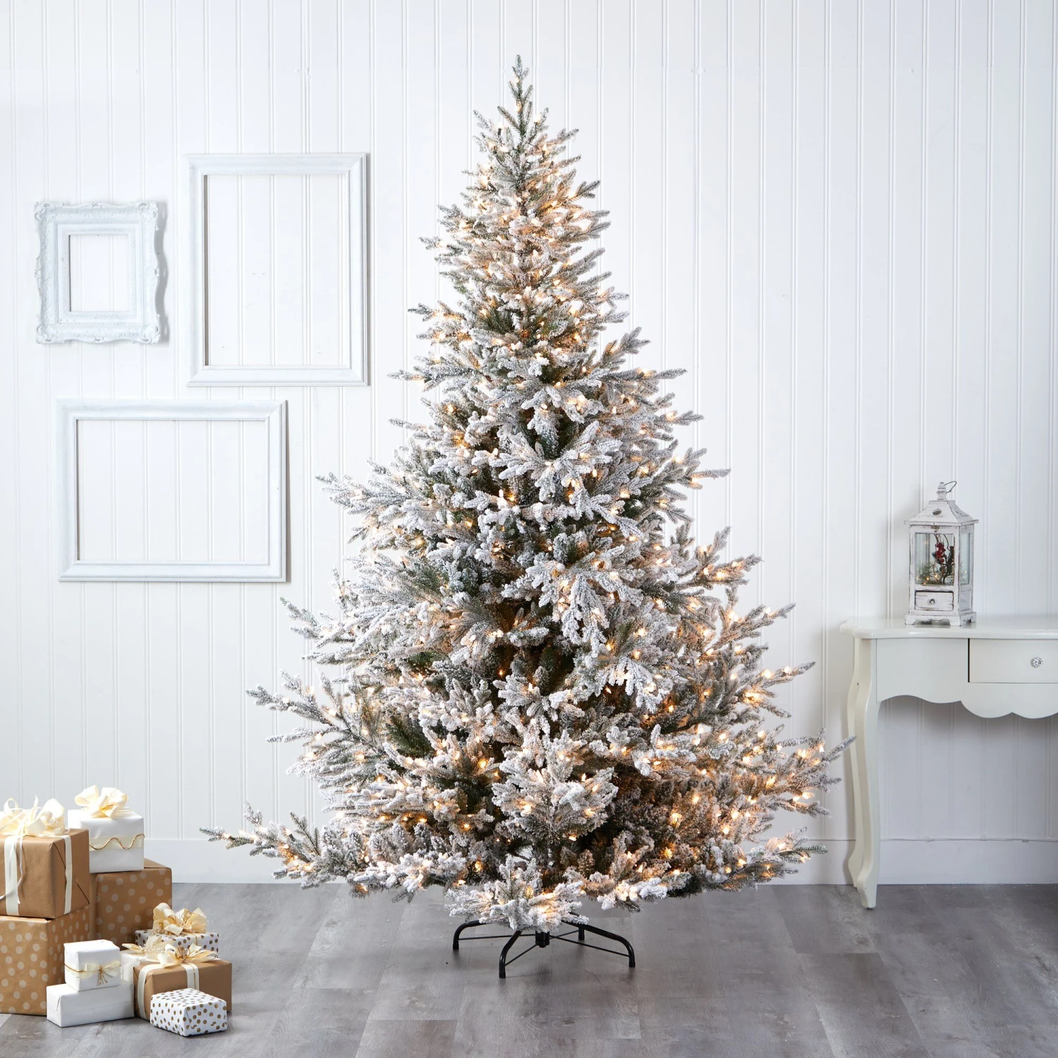 8’ Flocked Fraser Fir Artificial Christmas Tree With 800 Warm White Lights And 4892 Bendable Branches 5 8’ Flocked Fraser Fir Artificial Christmas Tree With 800 Warm White Lights And 4892 Bendable Branches - Image 5