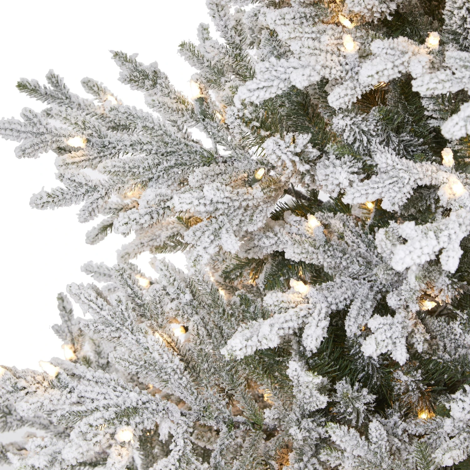 8’ Flocked Fraser Fir Artificial Christmas Tree With 800 Warm White Lights And 4892 Bendable Branches 3 8’ Flocked Fraser Fir Artificial Christmas Tree With 800 Warm White Lights And 4892 Bendable Branches - Image 3