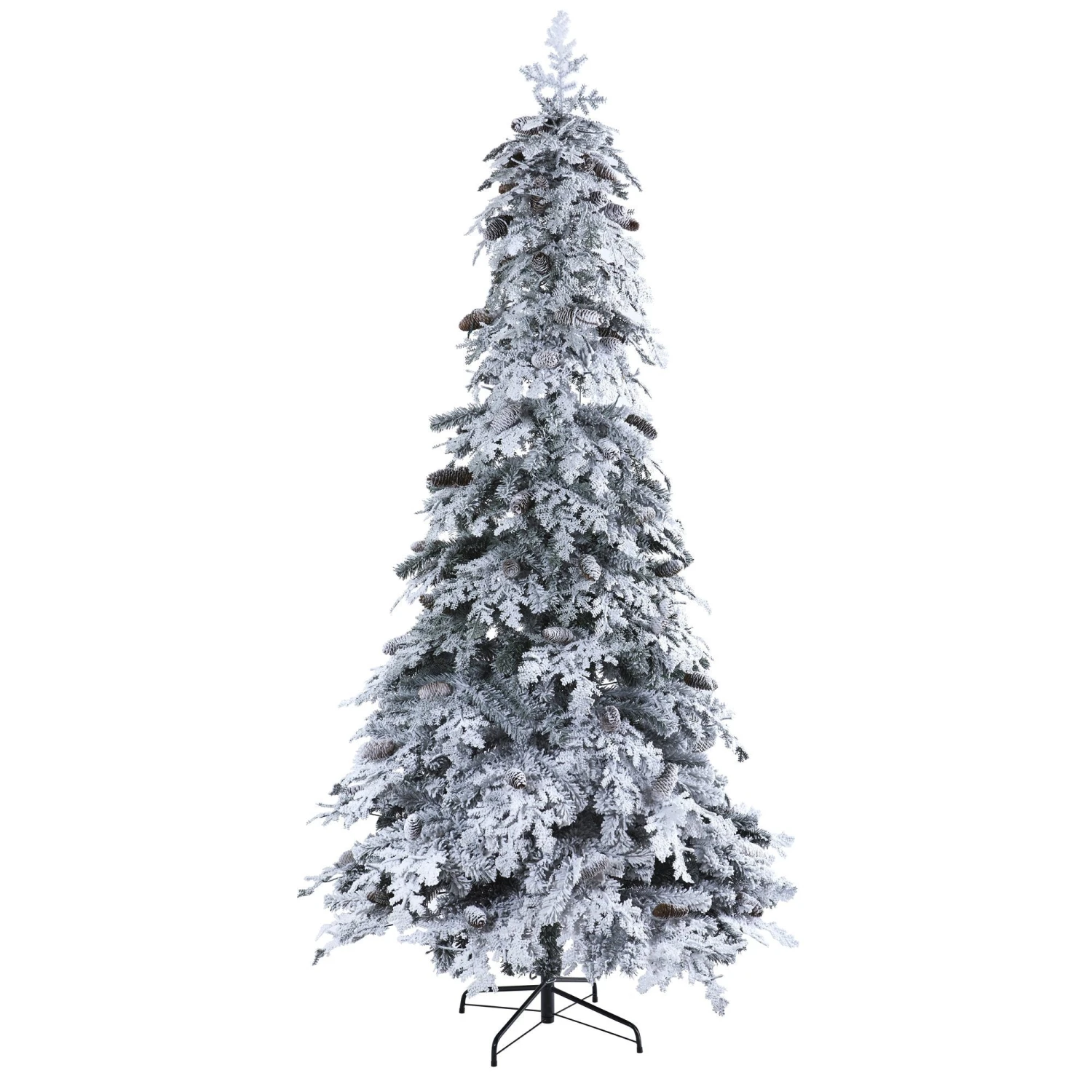 8’ Flocked Montana Down Swept Spruce Artificial Christmas Tree With Pinecones And 500 LED Lights 2 8’ Flocked Montana Down Swept Spruce Artificial Christmas Tree With Pinecones And 500 LED Lights - Image 2