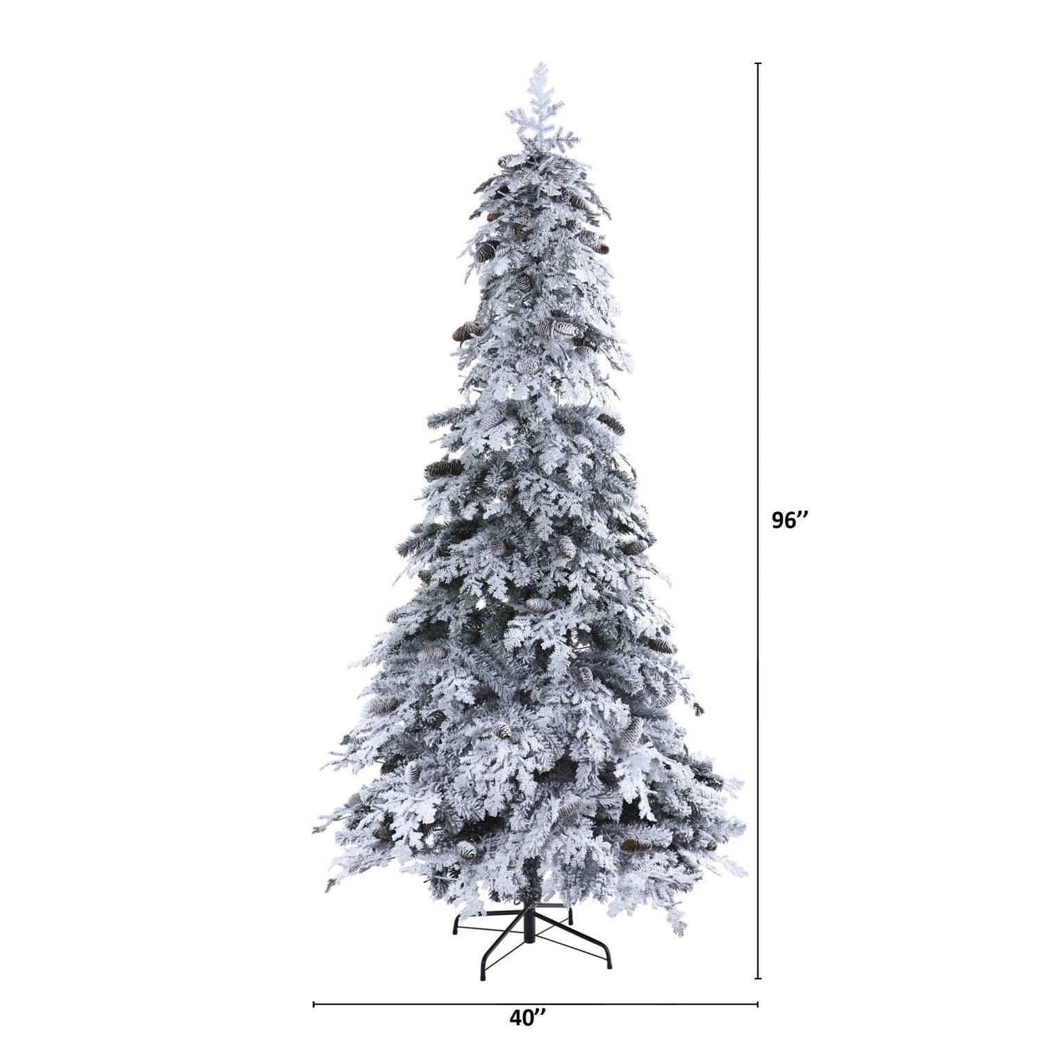 8’ Flocked Montana Down Swept Spruce Artificial Christmas Tree With Pinecones And 500 LED Lights 3 8’ Flocked Montana Down Swept Spruce Artificial Christmas Tree With Pinecones And 500 LED Lights - Image 3