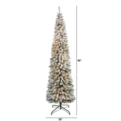 8’ Flocked Pencil Artificial Christmas Tree With 500 Clear Lights And 646 Bendable Branches 11 8’ Flocked Pencil Artificial Christmas Tree With 500 Clear Lights And 646 Bendable Branches -Cheap Artificial Trees Store artificial 8 flocked pencil artificial christmas tree with 500 clear lights and 646 bendable branches nearly natural 160046