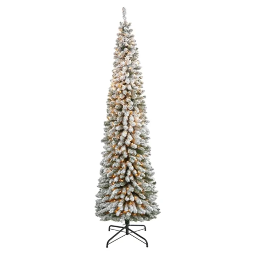 8’ Flocked Pencil Artificial Christmas Tree With 500 Clear Lights And 646 Bendable Branches 2 8’ Flocked Pencil Artificial Christmas Tree With 500 Clear Lights And 646 Bendable Branches -Cheap Artificial Trees Store artificial 8 flocked pencil artificial christmas tree with 500 clear lights and 646 bendable branches nearly natural 267571