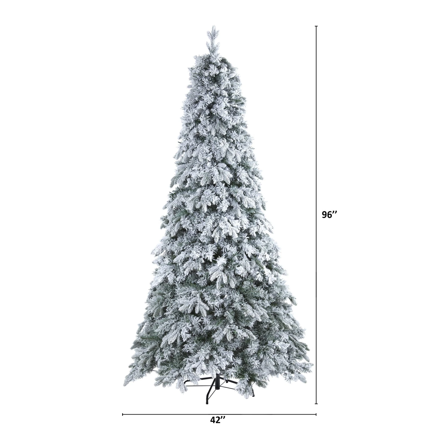 8' Flocked Vermont Mixed Pine Artificial Christmas Tree With 600 LED Lights 2 8' Flocked Vermont Mixed Pine Artificial Christmas Tree With 600 LED Lights - Image 2