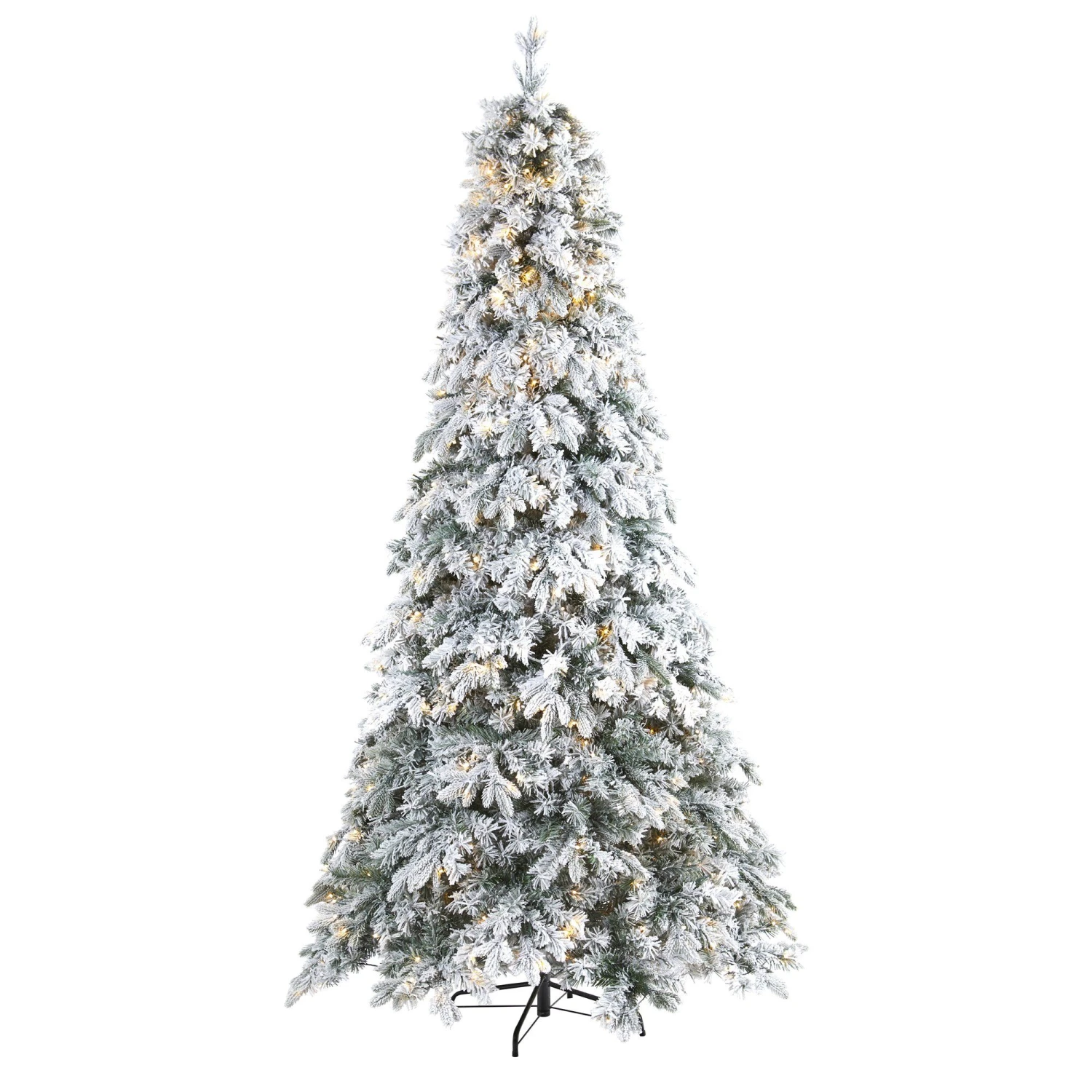 8' Flocked Vermont Mixed Pine Artificial Christmas Tree With 600 LED Lights 1 8' Flocked Vermont Mixed Pine Artificial Christmas Tree With 600 LED Lights