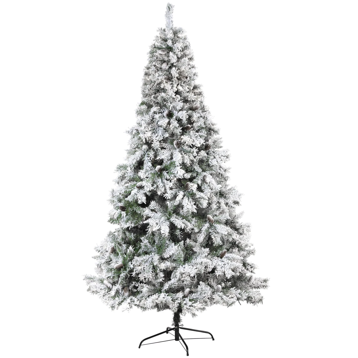 8' Flocked White River Mountain Pine Artificial Christmas Tree With Pinecones 1 8' Flocked White River Mountain Pine Artificial Christmas Tree With Pinecones