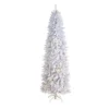 8’ Slim White Artificial Christmas Tree With 400 Warm White LED Lights And 1348 Bendable Branches