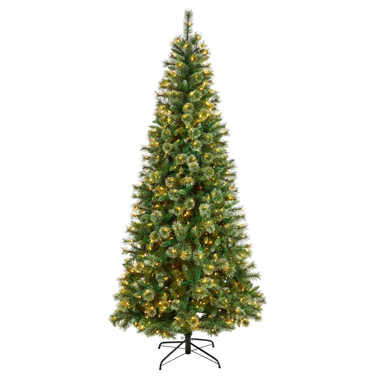 8’ Wisconsin Slim Snow Tip Pine Christmas Tree With 600 Clear LED Lights And 908 Bendable Branches 1 8’ Wisconsin Slim Snow Tip Pine Christmas Tree With 600 Clear LED Lights And 908 Bendable Branches