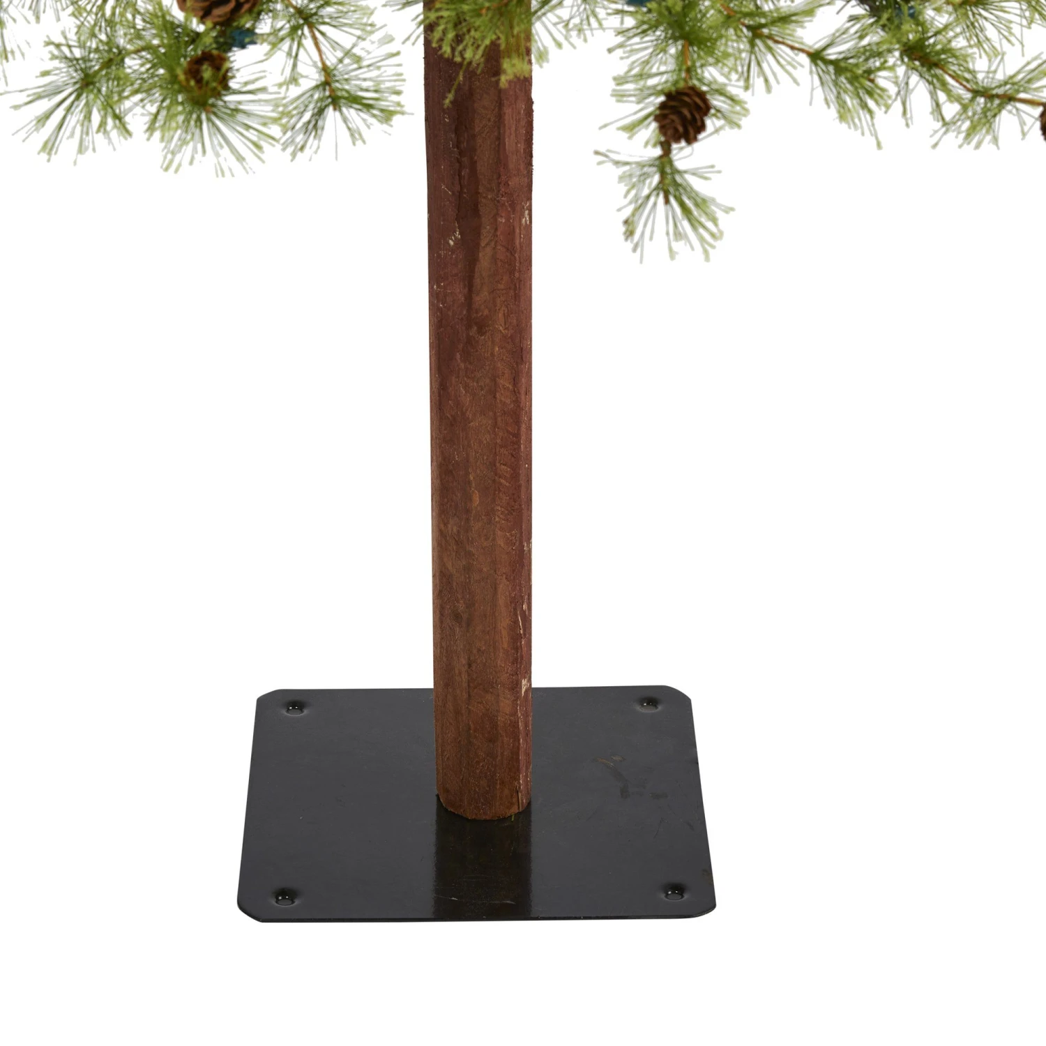 8' Wyoming Alpine Artificial Christmas Tree With 250 Clear (multifunction) LED Lights And Pine Cones On Natural Trunk 5 8' Wyoming Alpine Artificial Christmas Tree With 250 Clear (multifunction) LED Lights And Pine Cones On Natural Trunk - Image 5